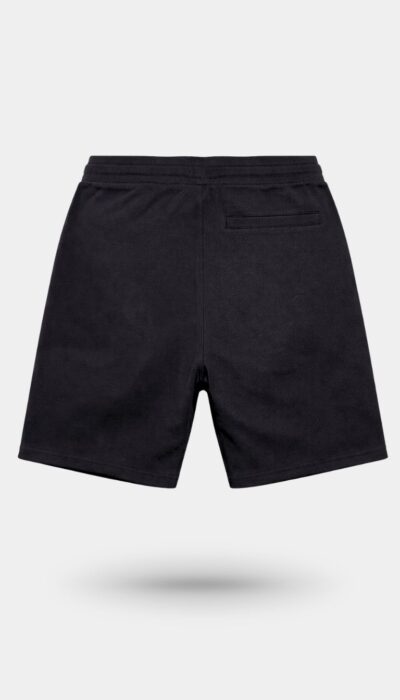 מכנס קצר שחור לגבר של ROBERTO VINO מבד כותנה עם לייקרה, עם שרוך קשירה ולוגו רקום בחזית.