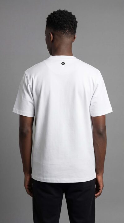 טי שירט לבנה לגבר של ROBERTO VINO עם לוגו מתכתי קטן בחזית בחזית וגזרה נקייה.